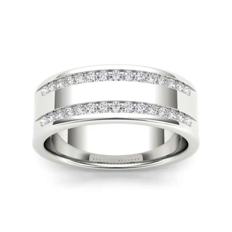 De Couer 14k White Gold 1/2ct TDW Diamond Men's Wedding Band sold by Zulily