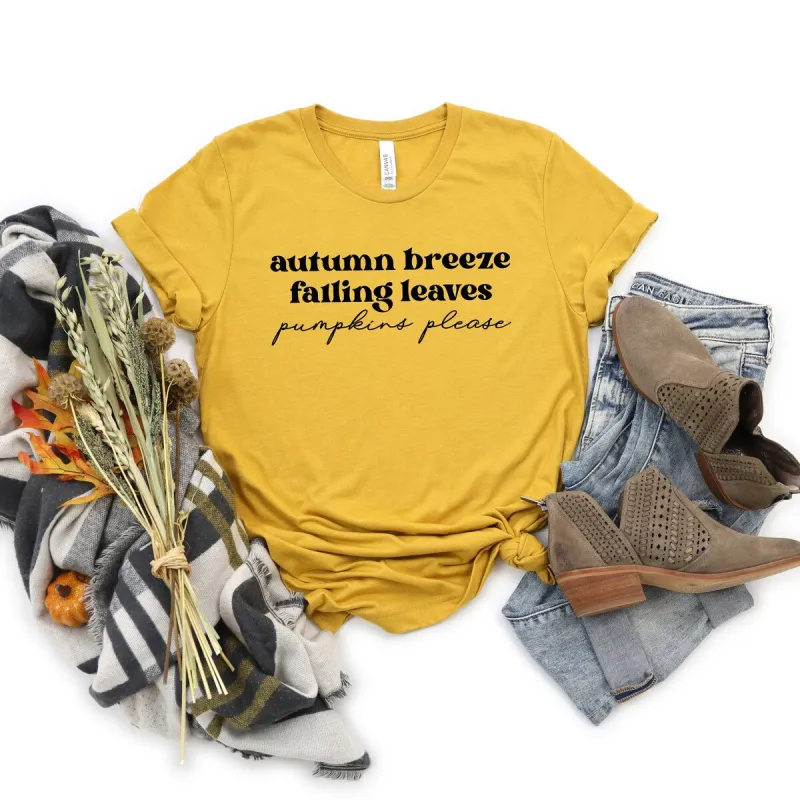Autumn Breeze Falling Leaves Short Sleeve Crewnneck Tee sold by Zulily