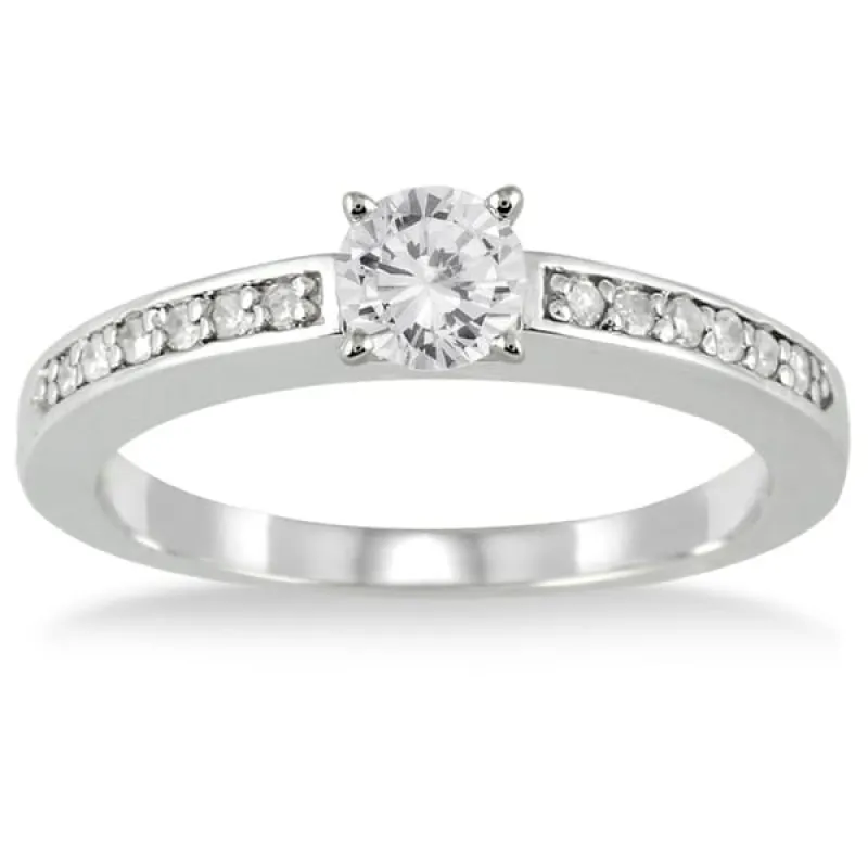 1/2 Carat TW Diamond Engagement Ring in 10K White Gold sold by Zulily