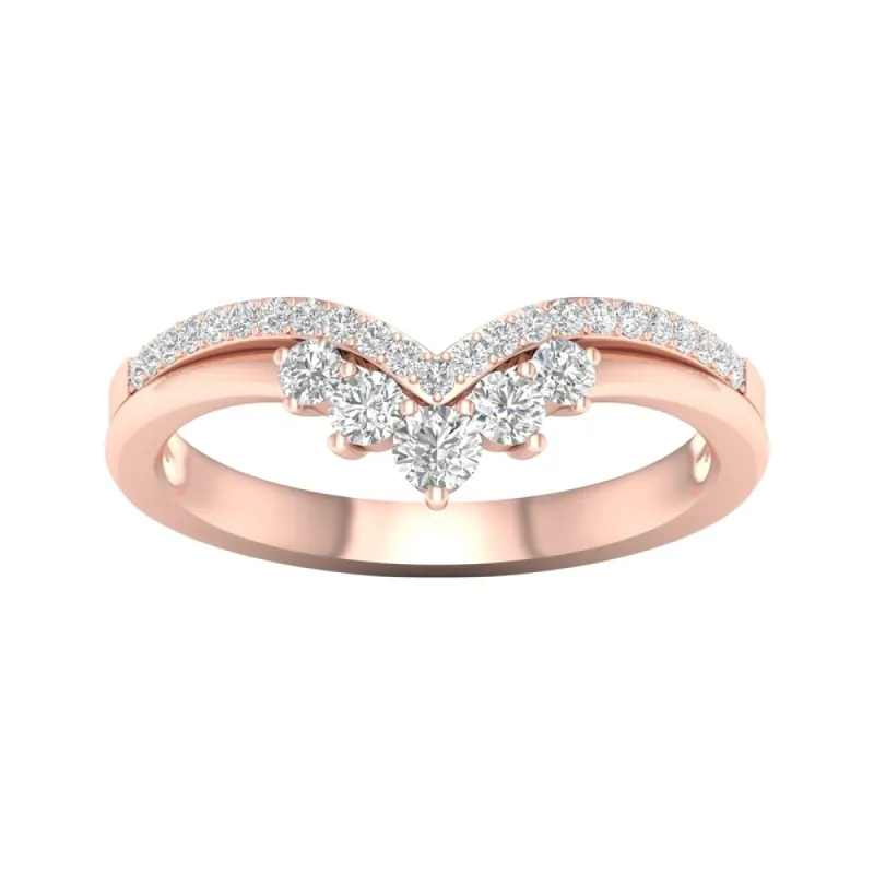 1/3ct TDW Diamond Contour Wedding Band in 10k Gold by De Couer sold by Zulily