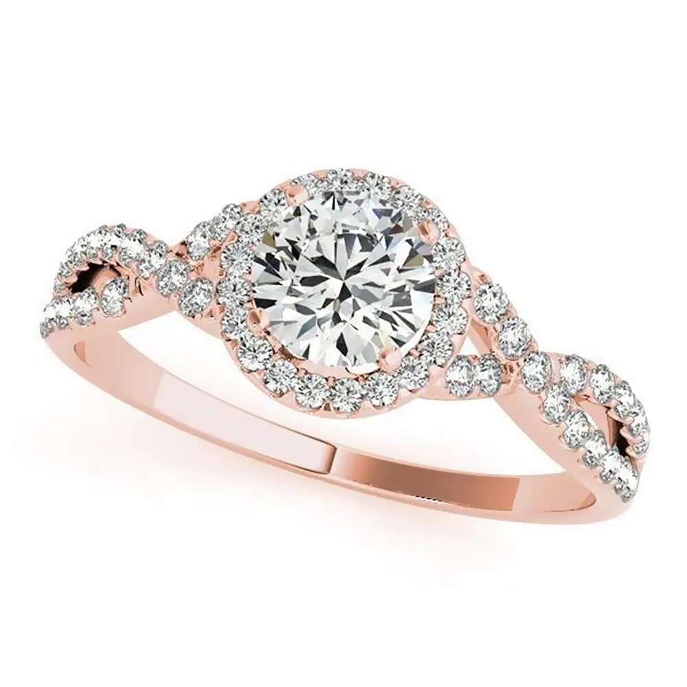 Auriya 14k Gold 2 1/2ct Twisted Moissanite Halo Diamond Engagement Ring 1/5ctw sold by Zulily product image thumbnail 3