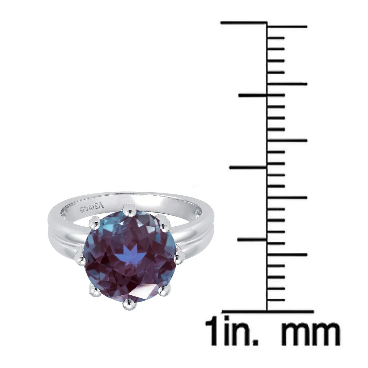 4.25 CT Color Changing Alexandrite Sterling Silver Solitaire Ring sold by Zulily product image thumbnail 3