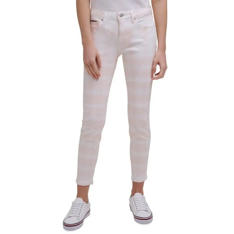 Tommy Jeans Women's Denim Zippered Pocketed Stretch Tie Dye Skinny Jeans Pink Size 31 sold by Zulily