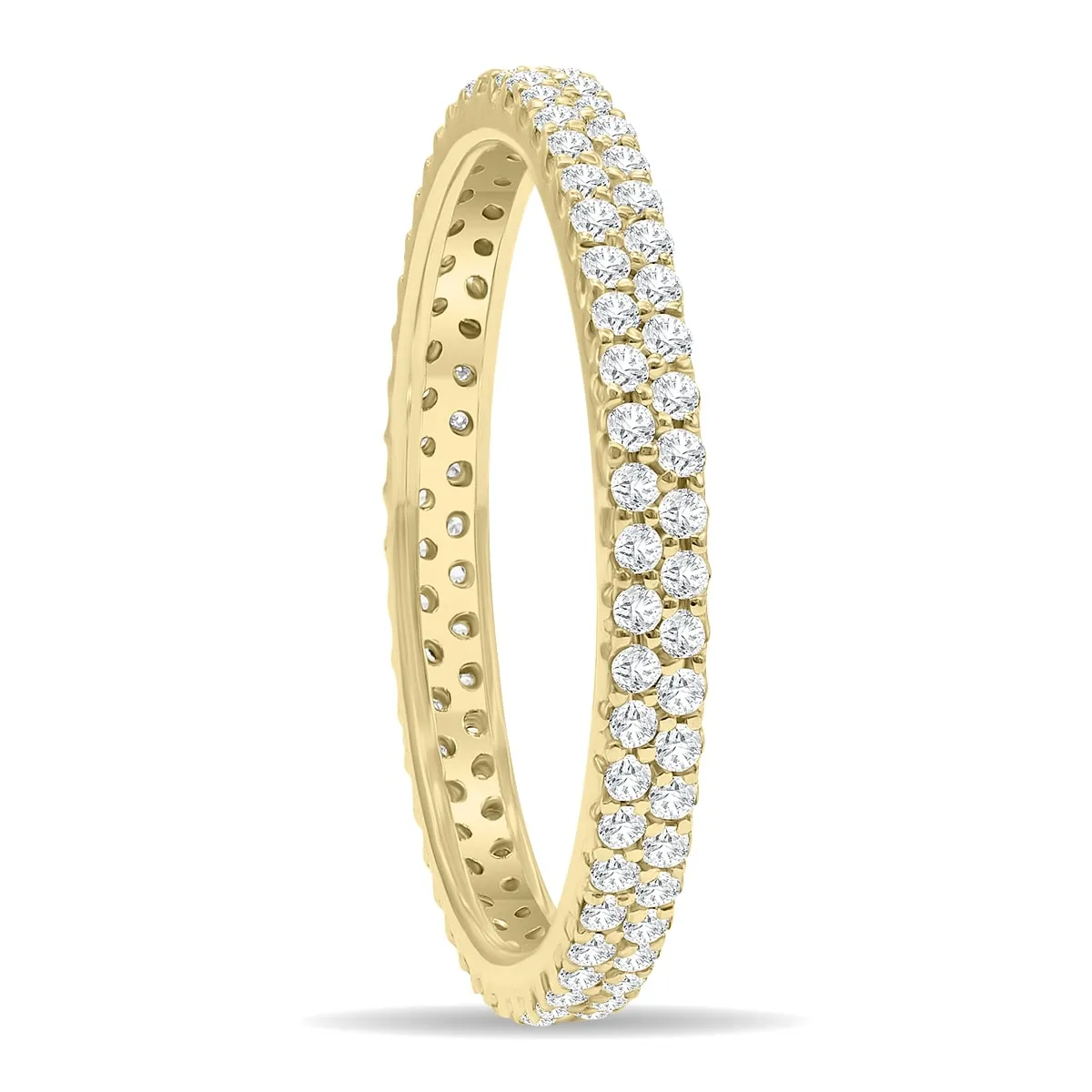 1/2 Carat TW Double Row Diamond Eternity Band in 10K Yellow Gold sold by Zulily product image thumbnail 2