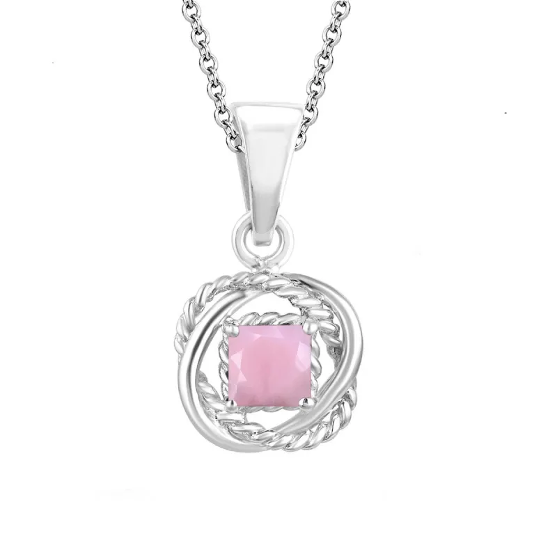 V3 Jewelry 1.0ct Pink Opal Sterling Silver Twisted Wire Pendant sold by Zulily