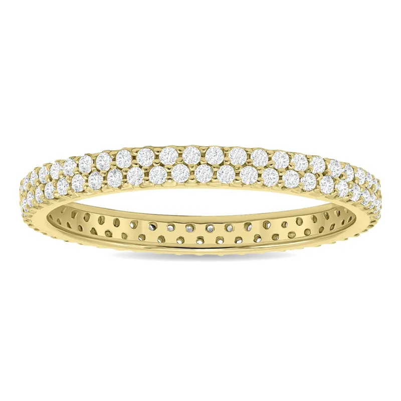 1/2 Carat TW Double Row Diamond Eternity Band in 10K Yellow Gold sold by Zulily
