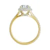 Auriya 14k Gold Round Double Edged 3ct Moissanite and 1/2ct TDW Halo Diamond Engagement Ring sold by Zulily