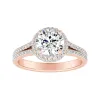 Auriya 14k Gold Round Double Edged 3ct Moissanite and 1/2ct TDW Halo Diamond Engagement Ring sold by Zulily