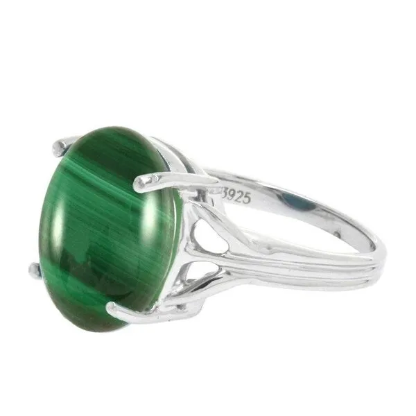 Sterling Silver Malachite Solitaire Ring sold by Zulily product image thumbnail 2