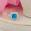 Auriya 1 3/4ct Princess-cut Swiss Blue Topaz Halo Diamond Engagement Ring 1/3ctw 14k Gold sold by Zulily