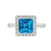 Auriya 1 3/4ct Princess-cut Swiss Blue Topaz Halo Diamond Engagement Ring 1/3ctw 14k Gold sold by Zulily