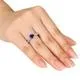 Miadora 10k Gold Created Sapphire and 1/4ct TDW Diamond Ring (G-H, I2) sold by Zulily product image thumbnail 3