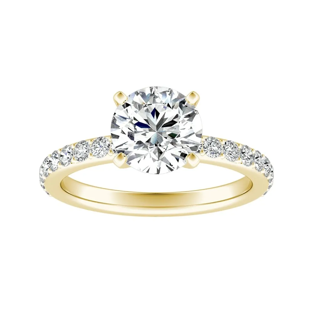 Auriya 14k Gold 3ctw Round Moissanite and Diamond Engagement Ring 1/3ct TDW sold by Zulily product image thumbnail 5