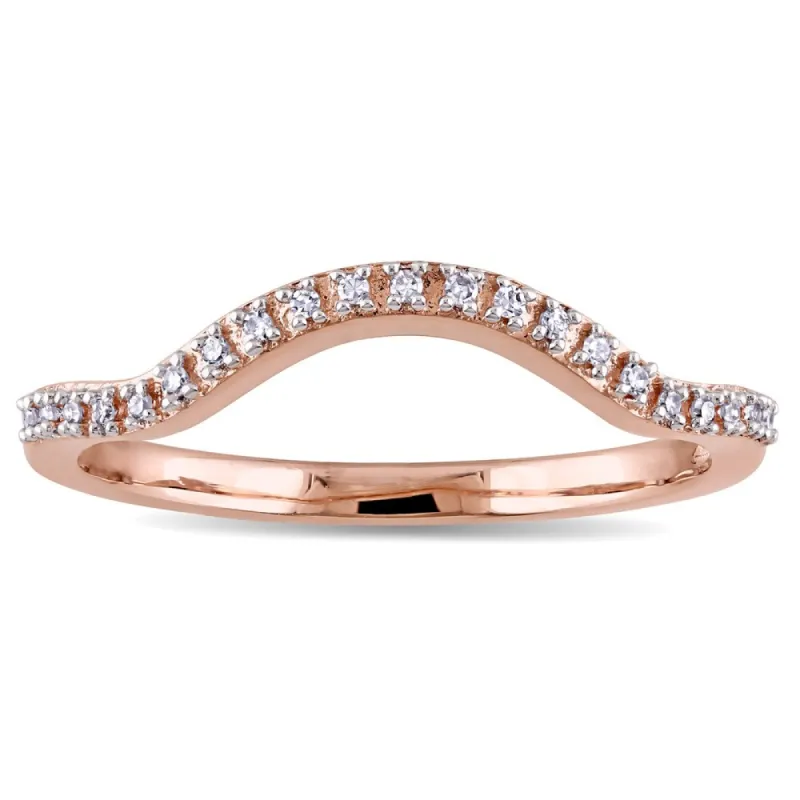 Miadora 10k Rose Gold Diamond Accent Contour Wedding Band - White sold by Zulily