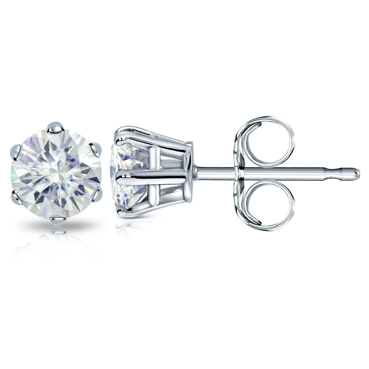 Auriya Platinum 1ctw Round Moissanite Stud Earrings - 5 mm sold by Zulily product image thumbnail 3