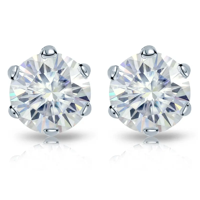 Auriya Platinum 1ctw Round Moissanite Stud Earrings - 5 mm made by Zulily