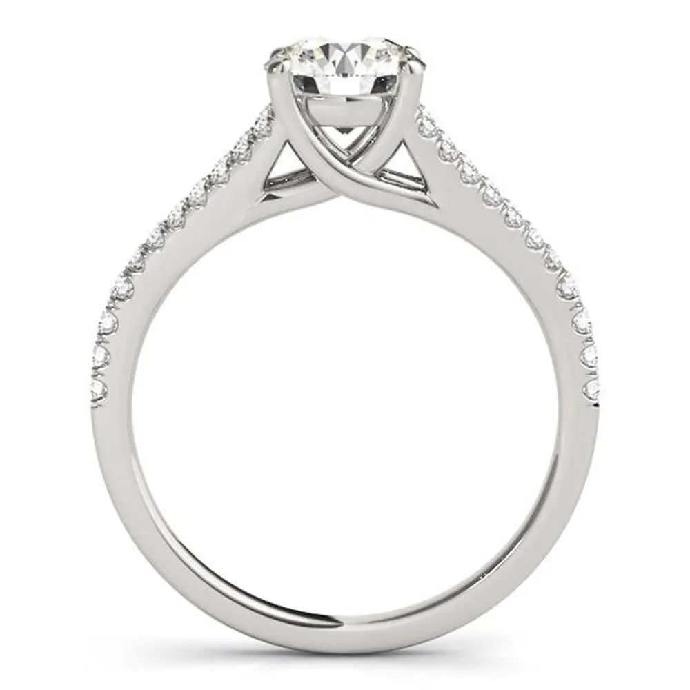 Auriya Modern Split 2ct Moissanite and 1/5ctw Diamond Engagement Ring 14K Gold sold by Zulily product image thumbnail 4
