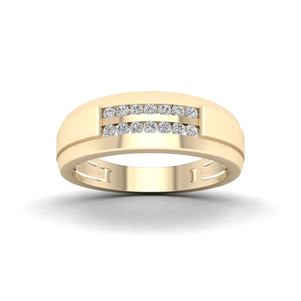 De Couer 10k Yellow Gold 1/4 ct TDW Diamond Men's Wedding Band sold by Zulily