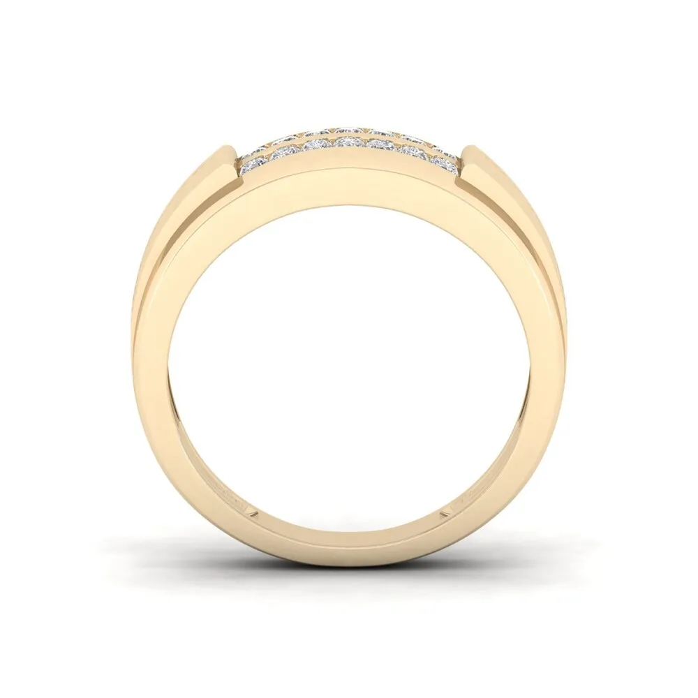 De Couer 10k Yellow Gold 1/4 ct TDW Diamond Men's Wedding Band sold by Zulily product image thumbnail 4
