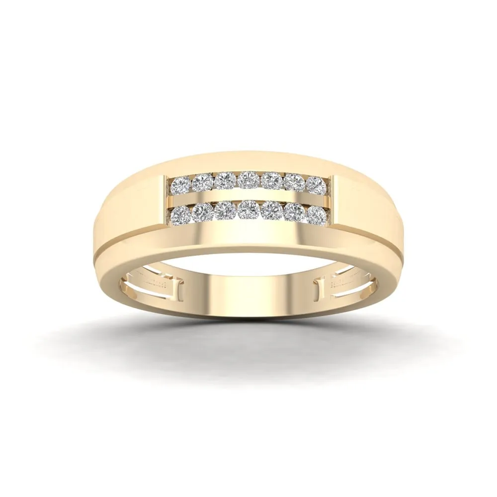 De Couer 10k Yellow Gold 1/4 ct TDW Diamond Men's Wedding Band sold by Zulily product image thumbnail 2