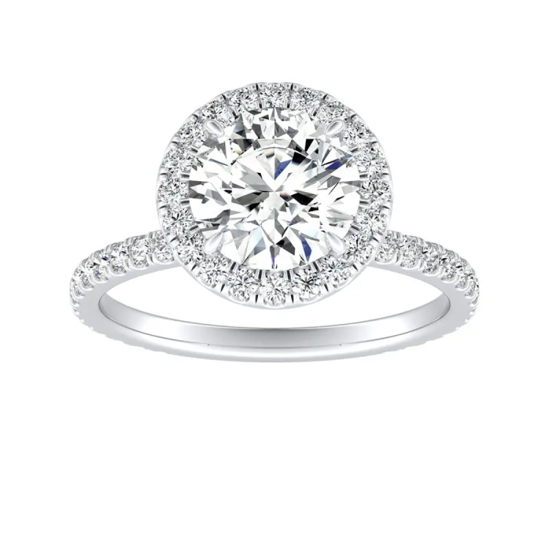 Auriya 14k Gold 1/2ctw Moissanite Halo Diamond Engagement Ring 5/8ct TDW made by Zulily