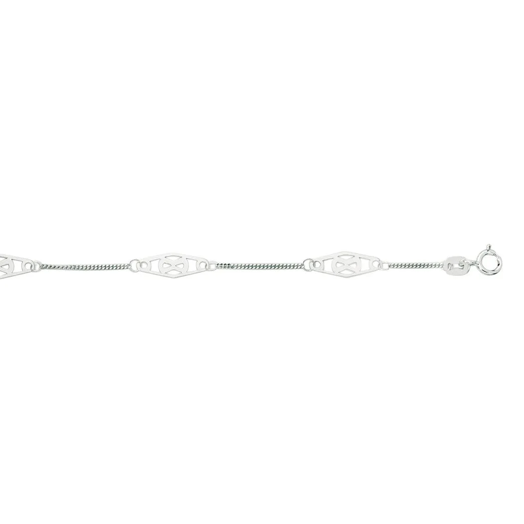Curata 14k White or Yellow Gold 10" Adjustable Twisted Bar Infinity Anklet sold by Zulily