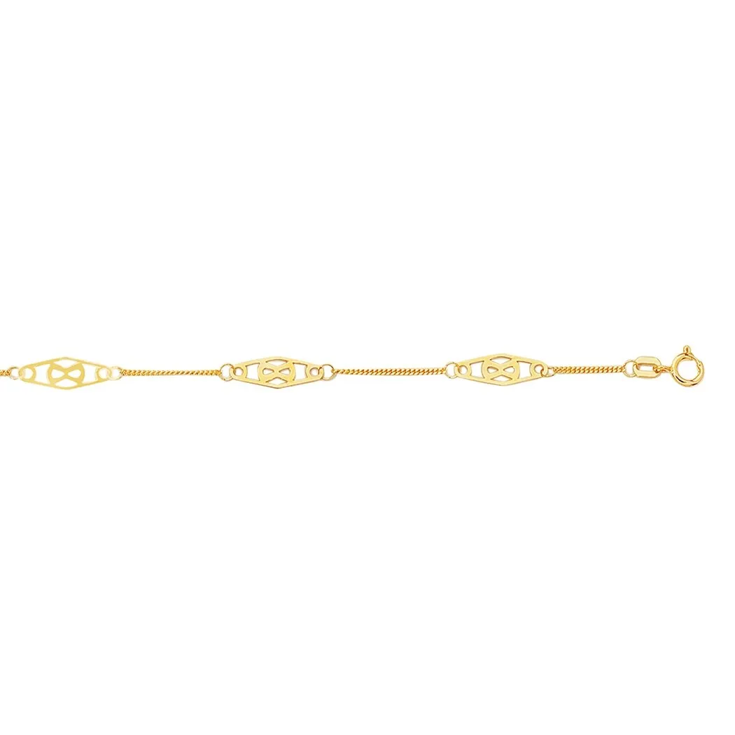 Curata 14k White or Yellow Gold 10" Adjustable Twisted Bar Infinity Anklet sold by Zulily product image thumbnail 2