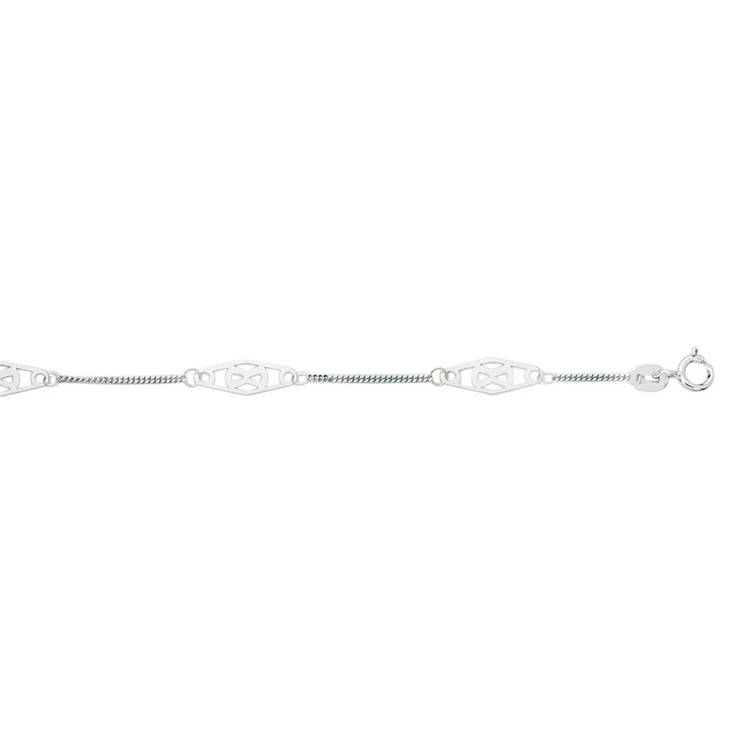 Curata 14k White or Yellow Gold 10" Adjustable Twisted Bar Infinity Anklet sold by Zulily product image thumbnail 4