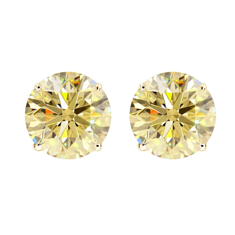 Gold Over Sterling Silver with Yellow Moissanite Stud Earring sold by Zulily