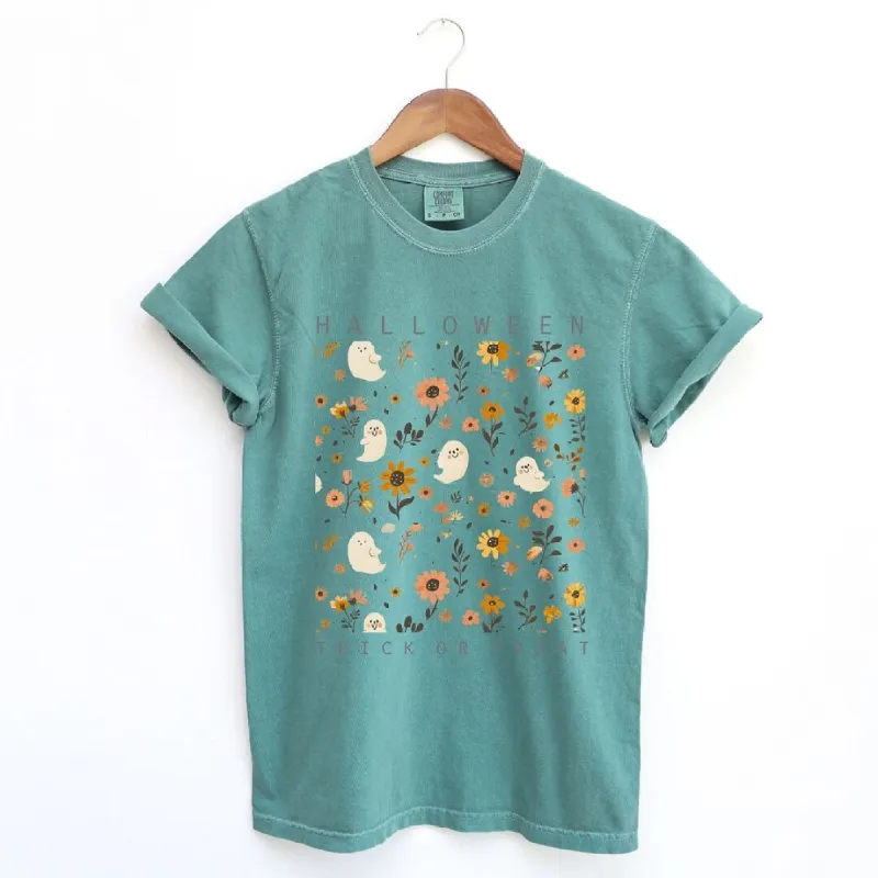 Halloween Floral and Ghost Collage Garment Dyed Tee sold by Zulily