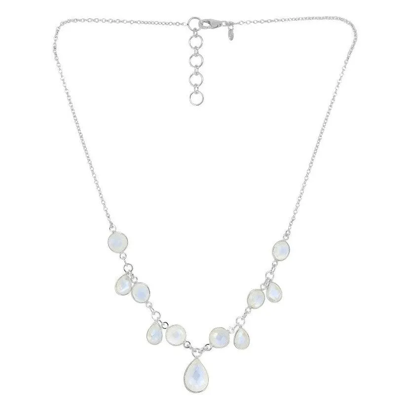Sterling Silver Rainbow Moonstone Pear Shaped Necklace sold by Zulily