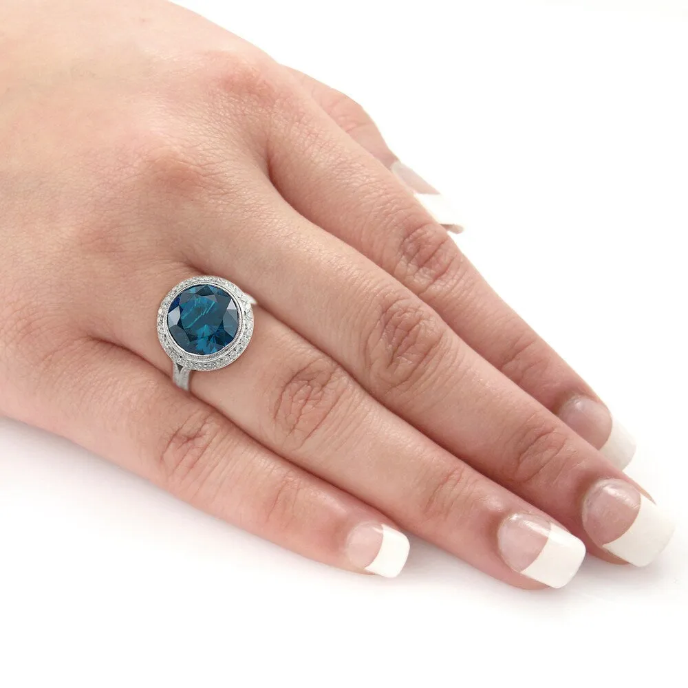 Auriya 14k Gold 6 3/4ctw Halo Blue Diamond Engagement Ring sold by Zulily product image thumbnail 4