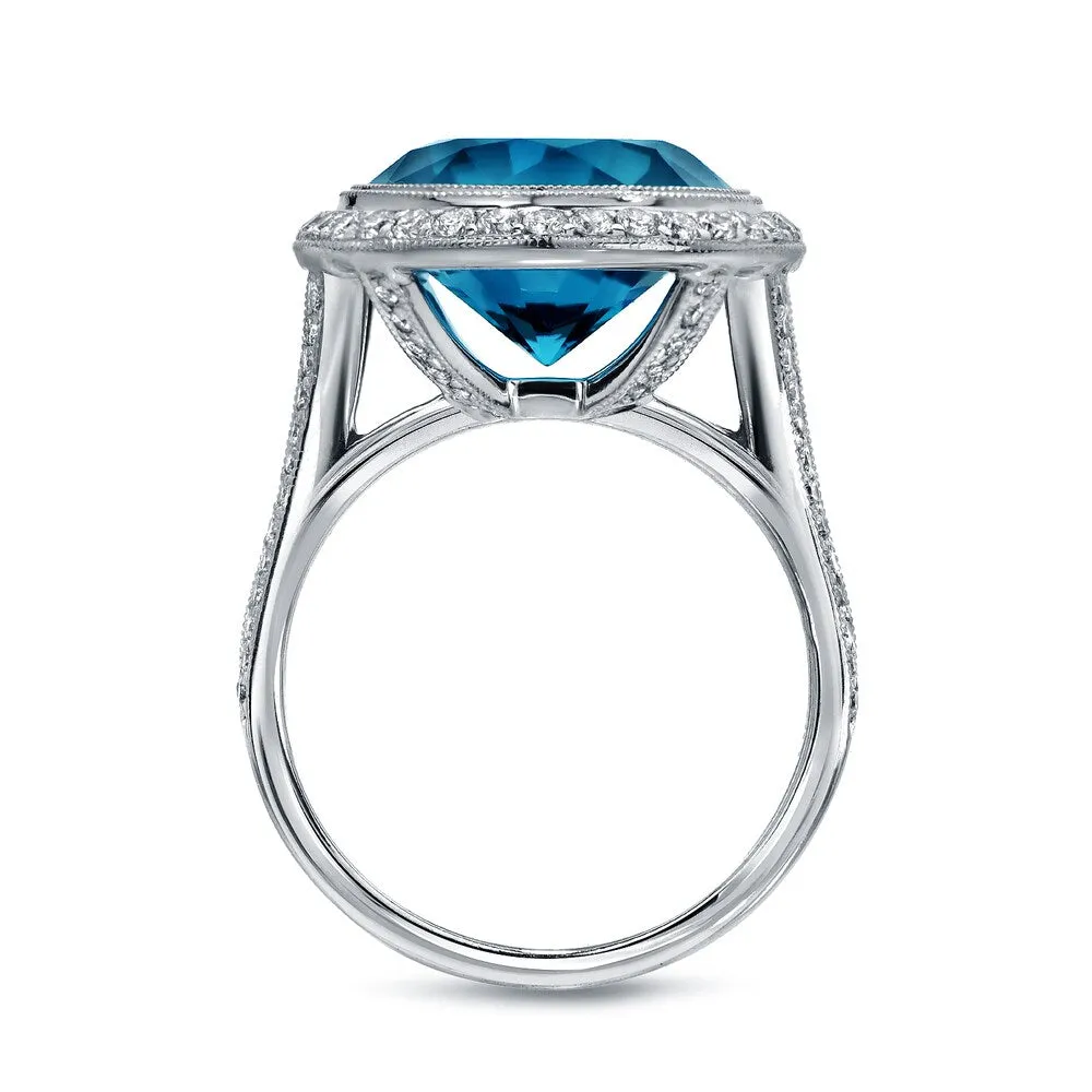 Auriya 14k Gold 6 3/4ctw Halo Blue Diamond Engagement Ring sold by Zulily product image thumbnail 3