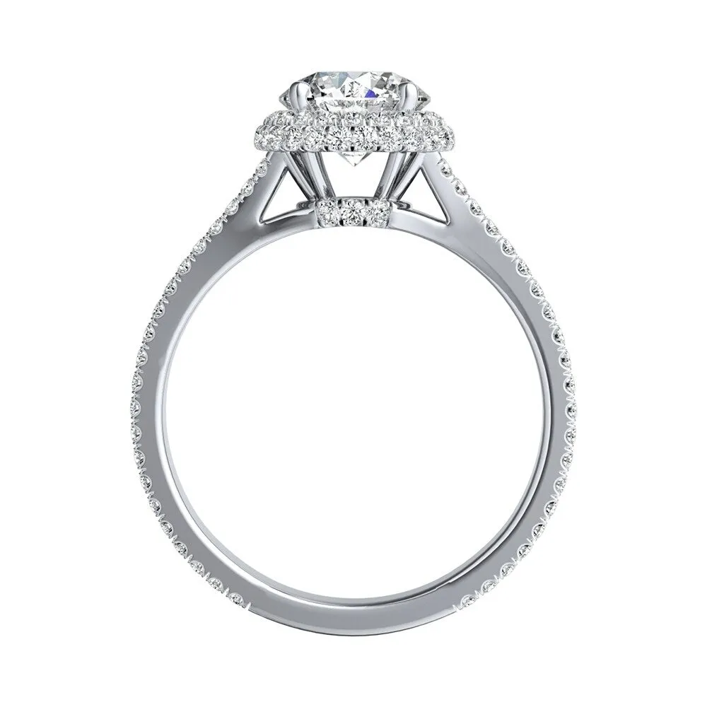 Auriya Round Double Edged 1 1/2ct Moissanite and 1/2ct TDW Halo Diamond Engagement Ring 14k Gold sold by Zulily product image thumbnail 4