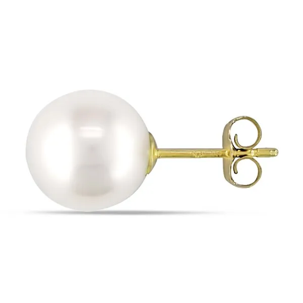 Miadora 10k Yellow Gold White Cultured Freshwater Pearl Stud Earrings (8-8.5 mm) sold by Zulily product image thumbnail 2