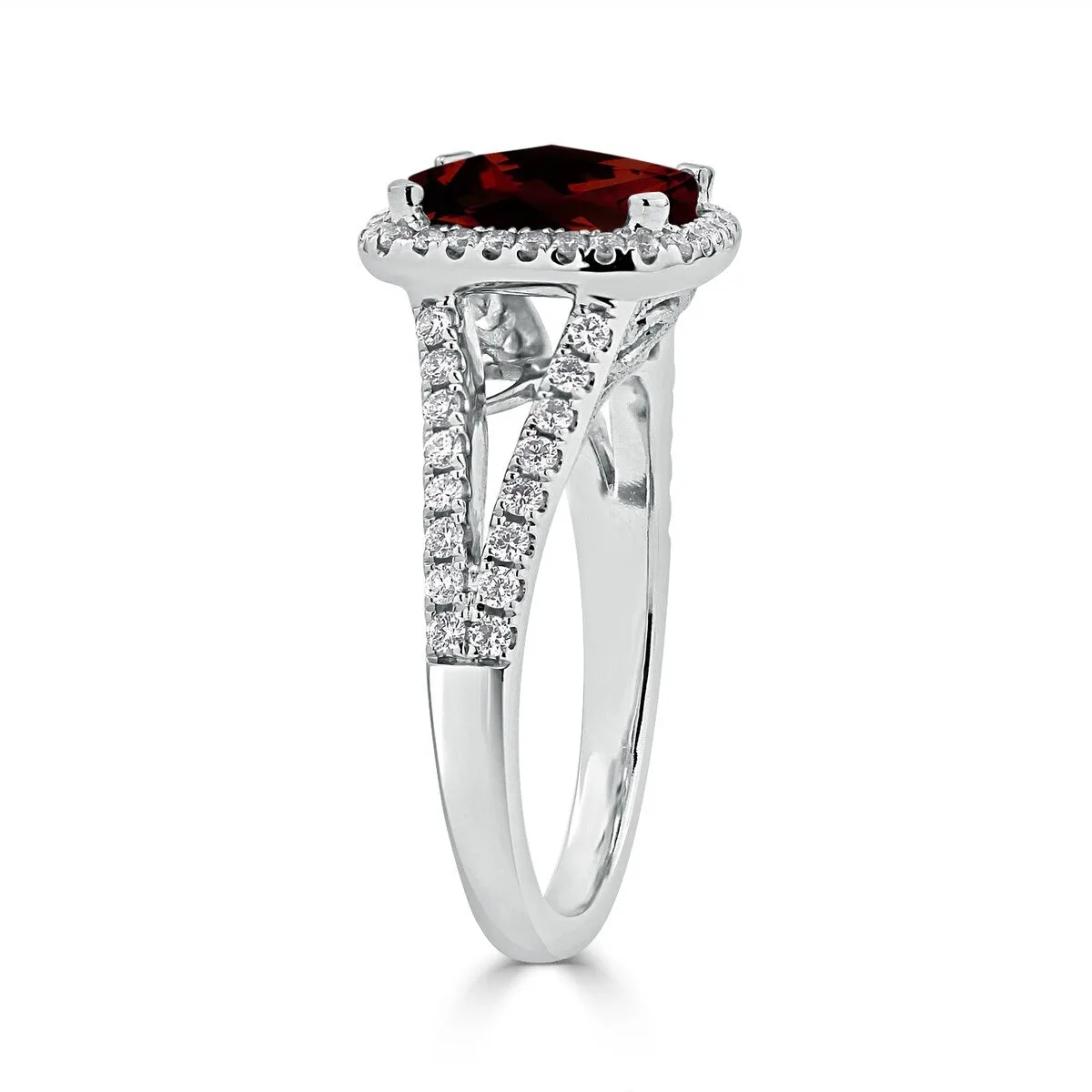 Auriya 1 5/8ct Cushion-cut Garnet and Halo Diamond Engagement Ring 3/8cttw 14K Gold sold by Zulily product image thumbnail 4