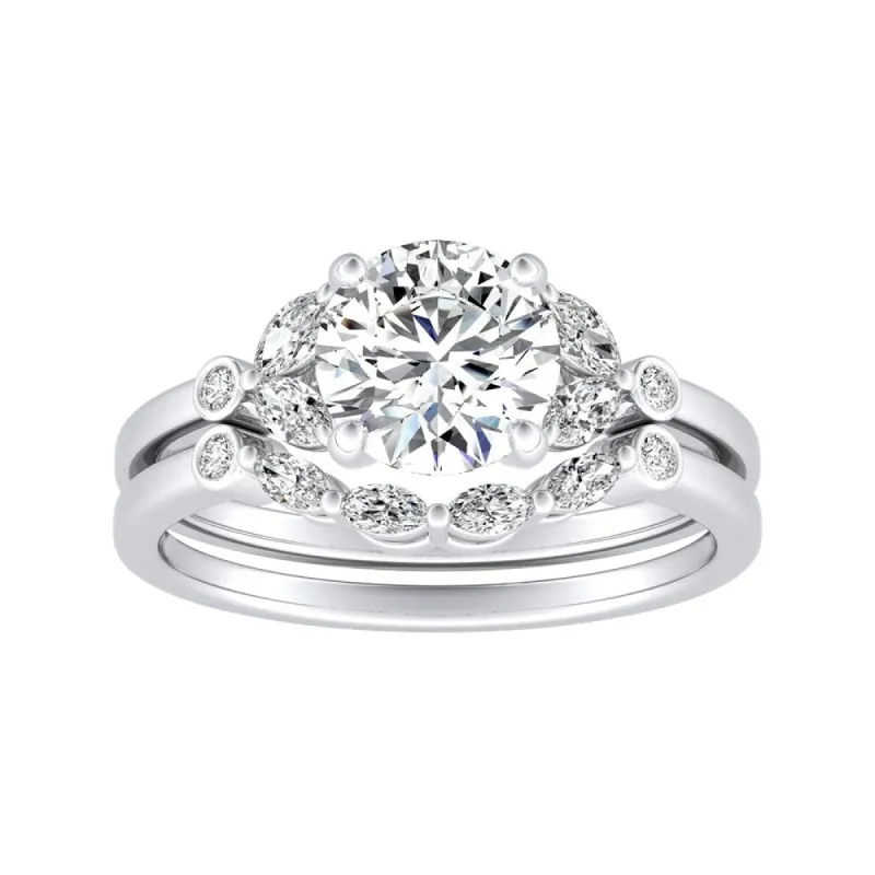 14k Gold 1 1/10ct TDW Floral Nature Inspired Diamond Engagement Ring Set by Auriya sold by Zulily