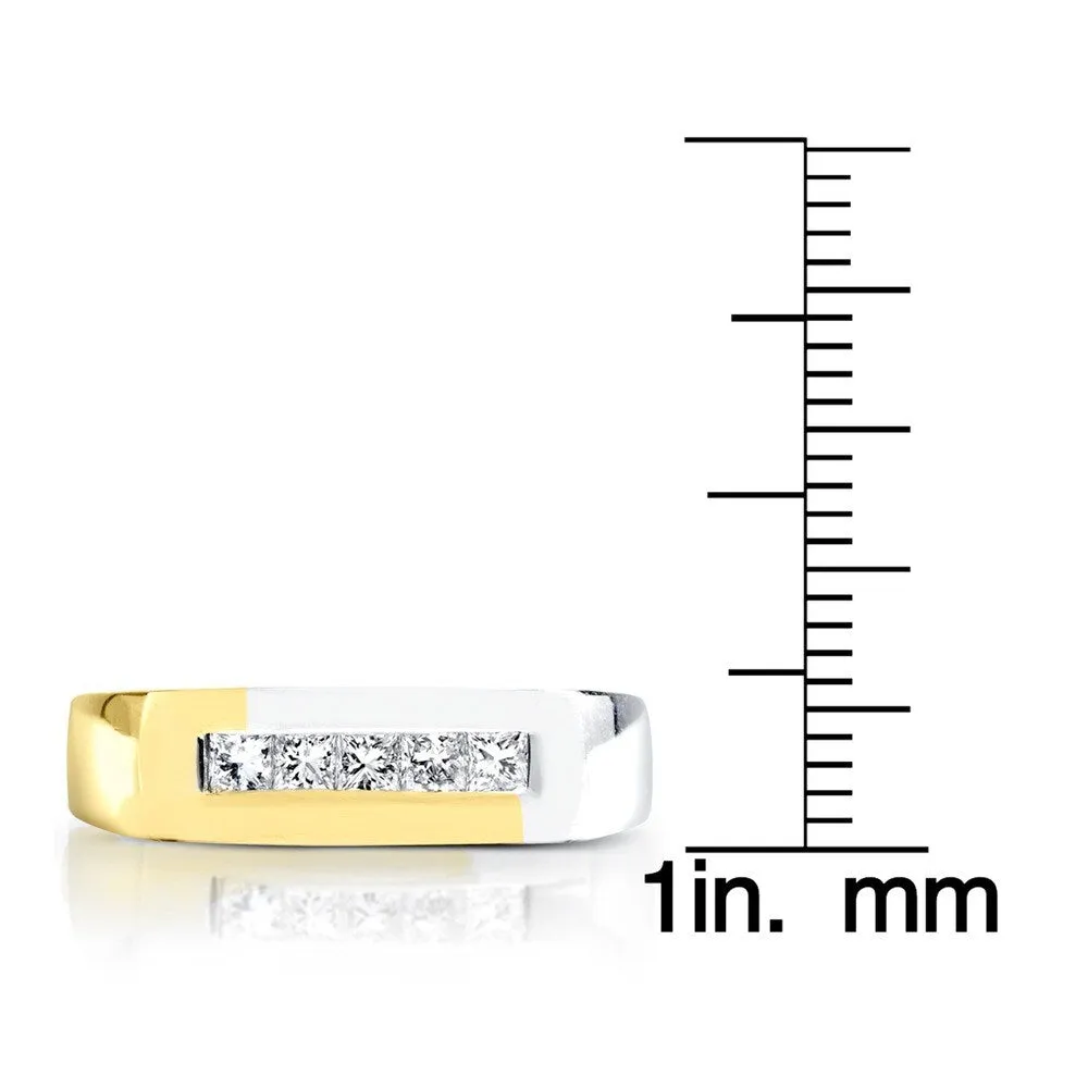 Annello by Kobelli 18k Two-tone Gold 1/2ct TDW Men's Diamond Wedding Band sold by Zulily product image thumbnail 4
