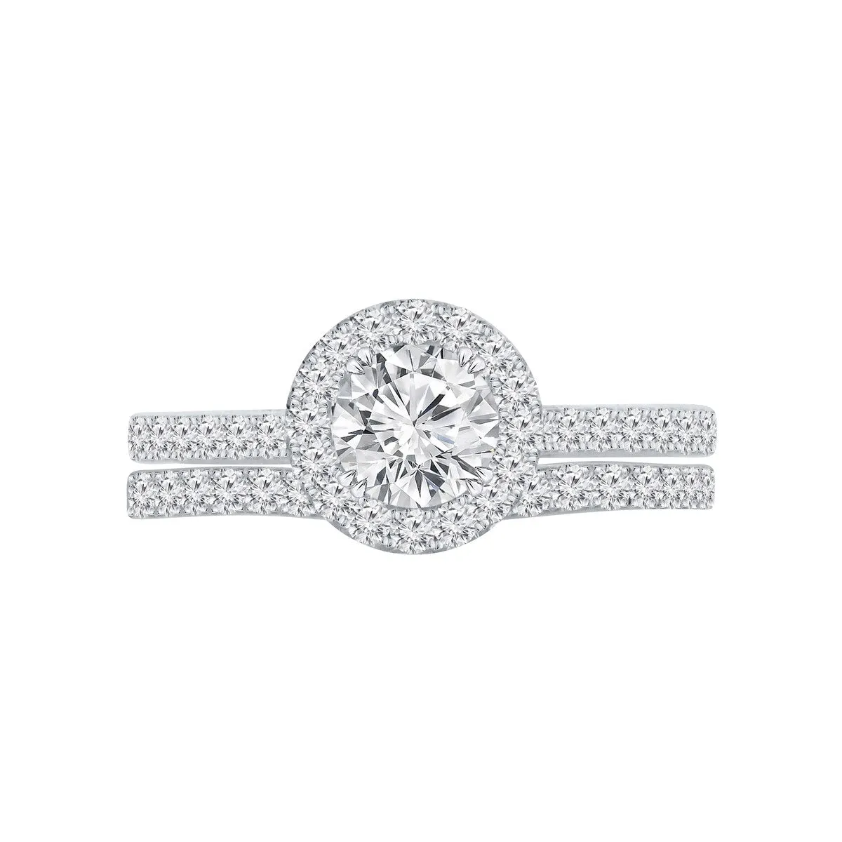Auriya 1 3/4ctw Round Halo Diamond Engagement Ring Set 14k Gold sold by Zulily product image thumbnail 4