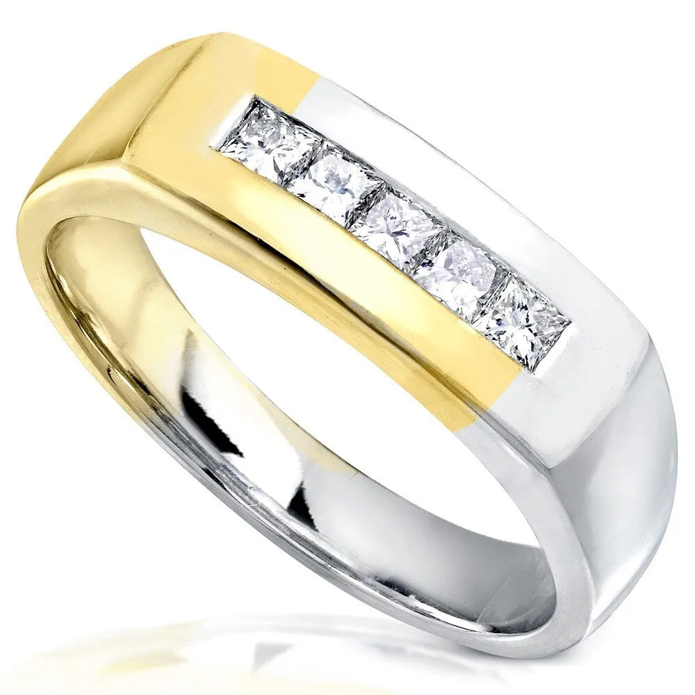 Annello by Kobelli 18k Two-tone Gold 1/2ct TDW Men's Diamond Wedding Band sold by Zulily