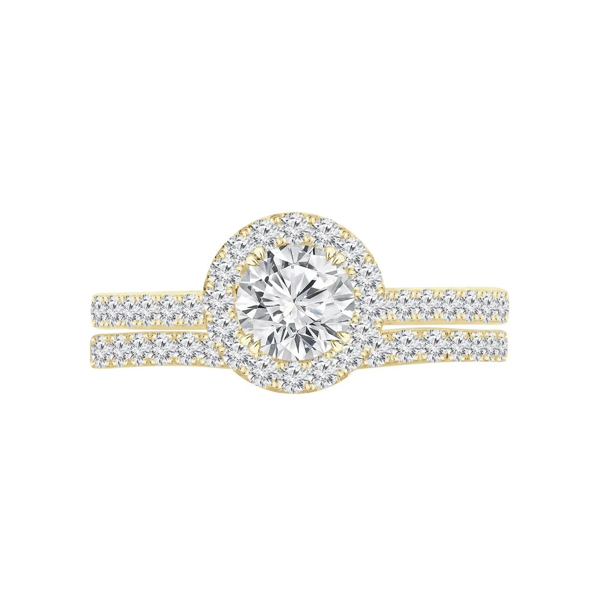 Auriya 1 3/4ctw Round Halo Diamond Engagement Ring Set 14k Gold sold by Zulily product image thumbnail 5
