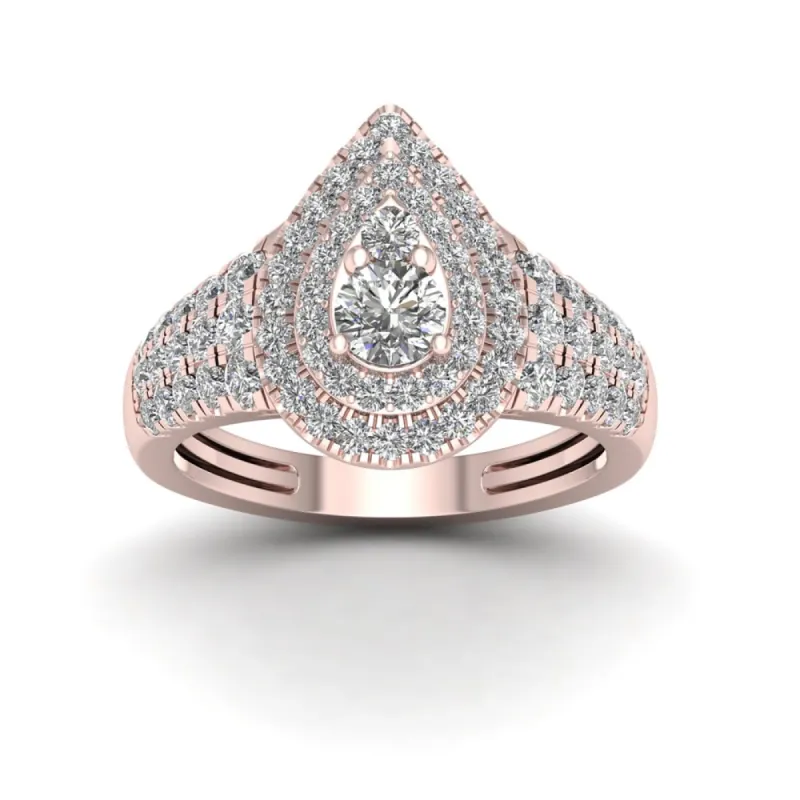 De Couer 1ct TDW Diamond Halo Engagement Ring - Pink sold by Zulily