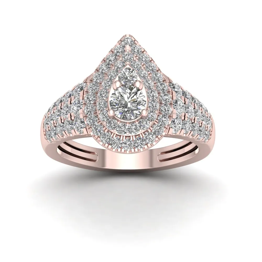 De Couer 1ct TDW Diamond Halo Engagement Ring - Pink sold by Zulily