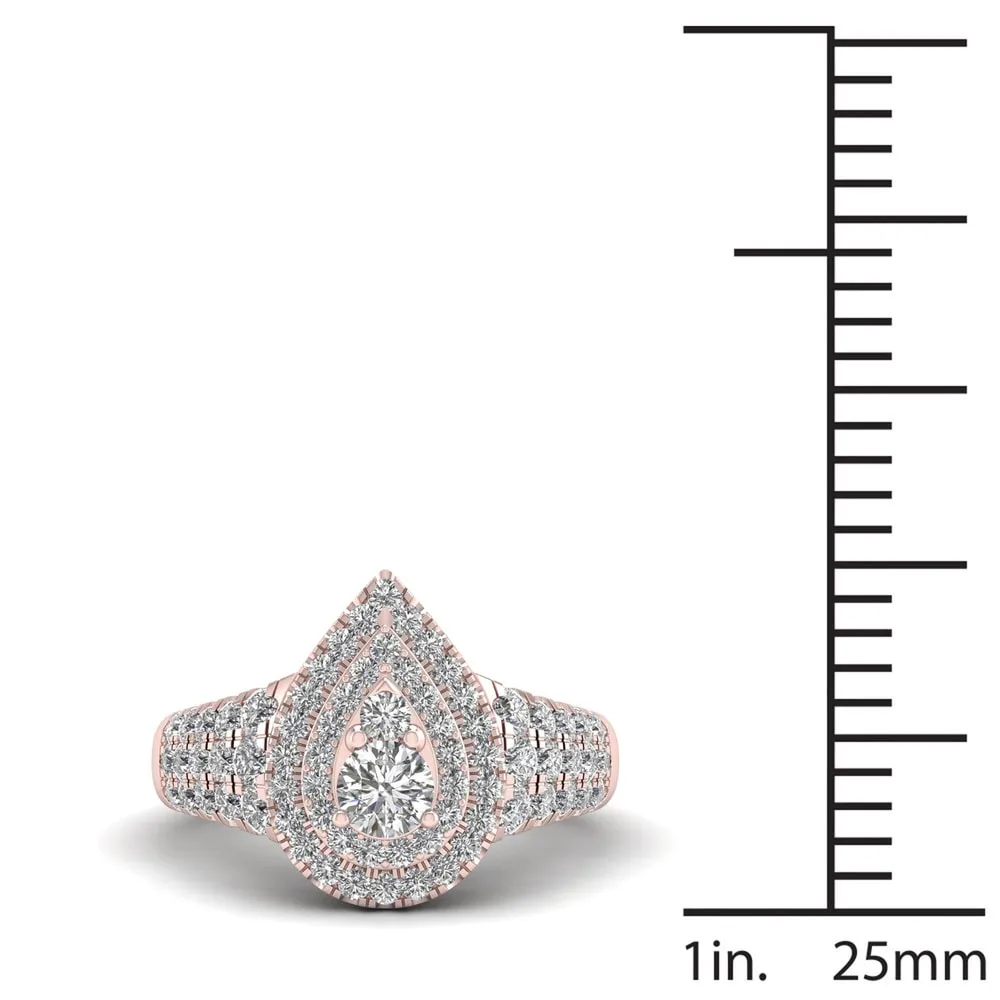De Couer 1ct TDW Diamond Halo Engagement Ring - Pink sold by Zulily product image thumbnail 4
