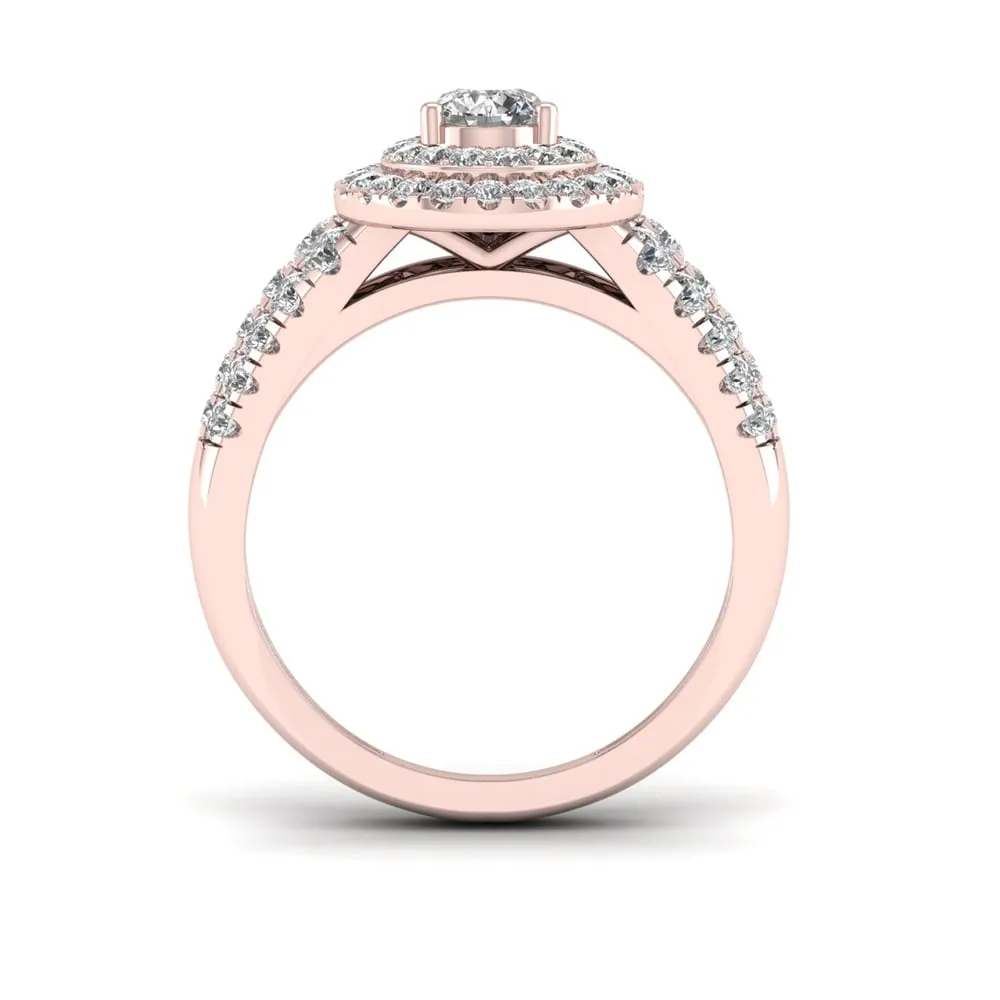 De Couer 1ct TDW Diamond Halo Engagement Ring - Pink sold by Zulily product image thumbnail 3