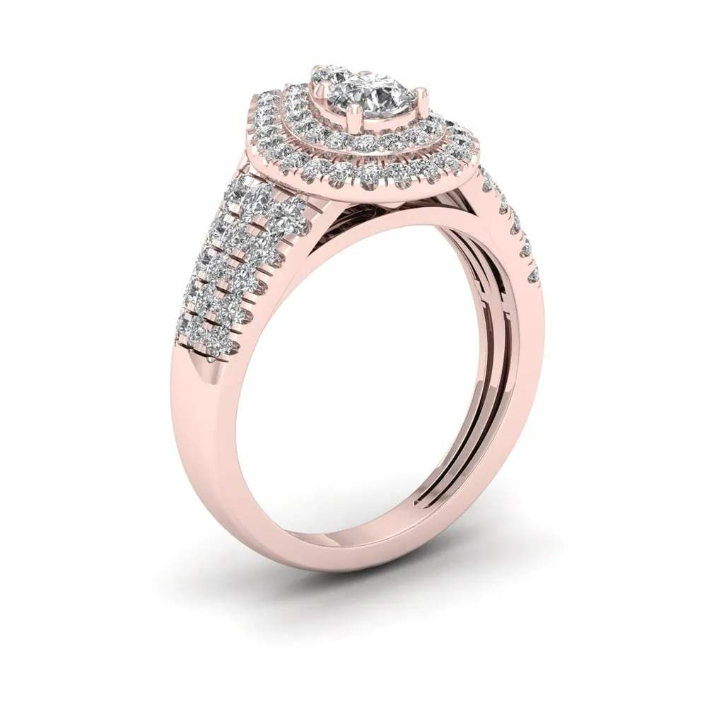 De Couer 1ct TDW Diamond Halo Engagement Ring - Pink sold by Zulily product image thumbnail 2
