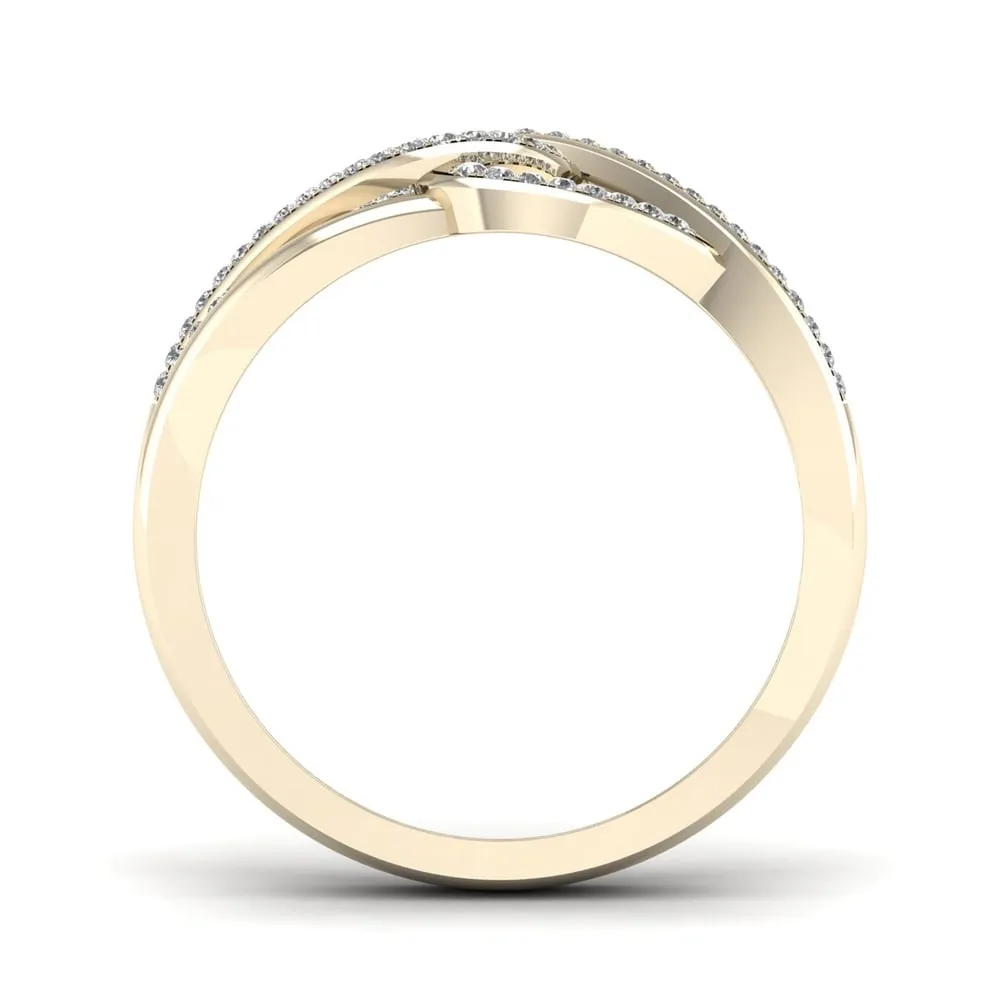De Couer 10k Yellow Gold 1/6ct TDW Diamond Infinity Braided Ring sold by Zulily product image thumbnail 3
