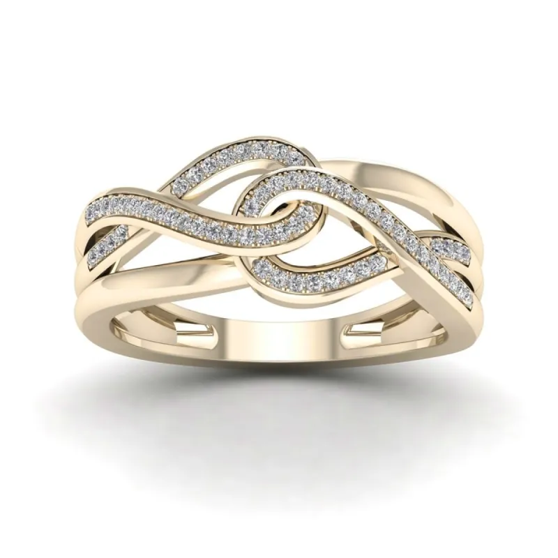 De Couer 10k Yellow Gold 1/6ct TDW Diamond Infinity Braided Ring sold by Zulily