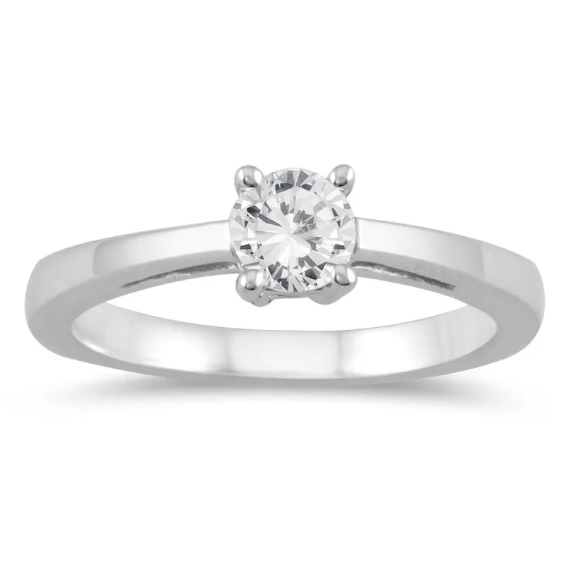 1/2 Carat Classic Diamond Solitaire Ring in 10K White Gold sold by Zulily