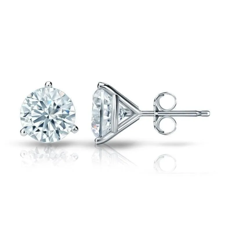 Auriya 2ctw 3 Prong Martini Set Round Diamond Stud Earrings 18kt Gold GIA Certified sold by Zulily